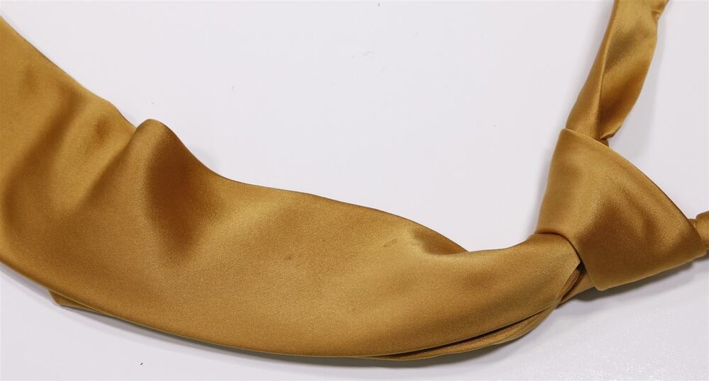 Brioni Solid Golden Silk Handmade Necktie Tie